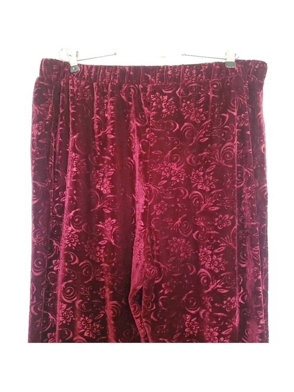 MARC NEW YORK ANDREW MARC BURGUNDY VELOUR PANTS PULLON WOMENS (XL) - Picture 8 of 11
